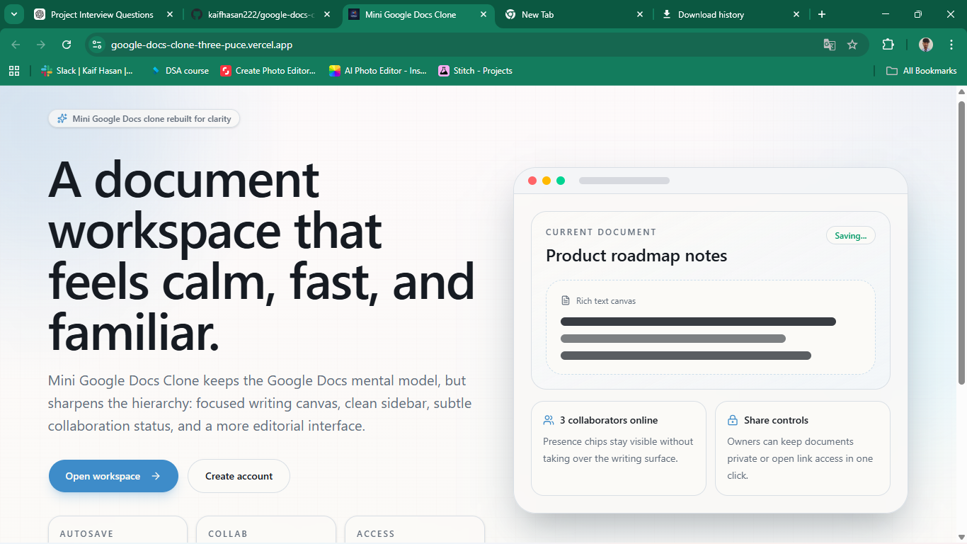 Google Docs Clone screenshot 1